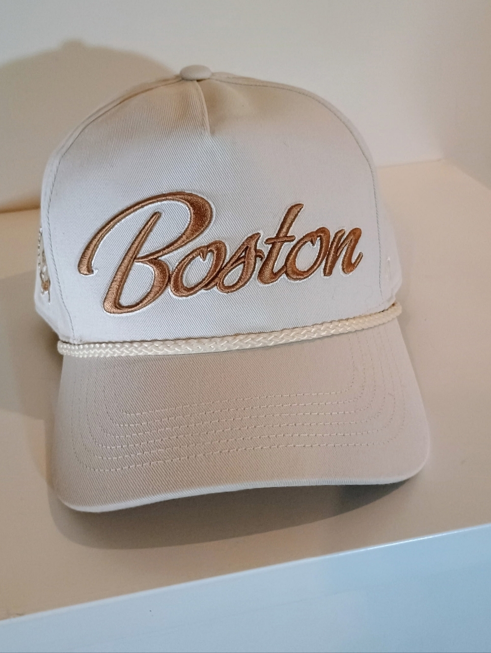 Boston Y2k Collector NBA Beige and Black Interior 'Forty Seven' Cap
